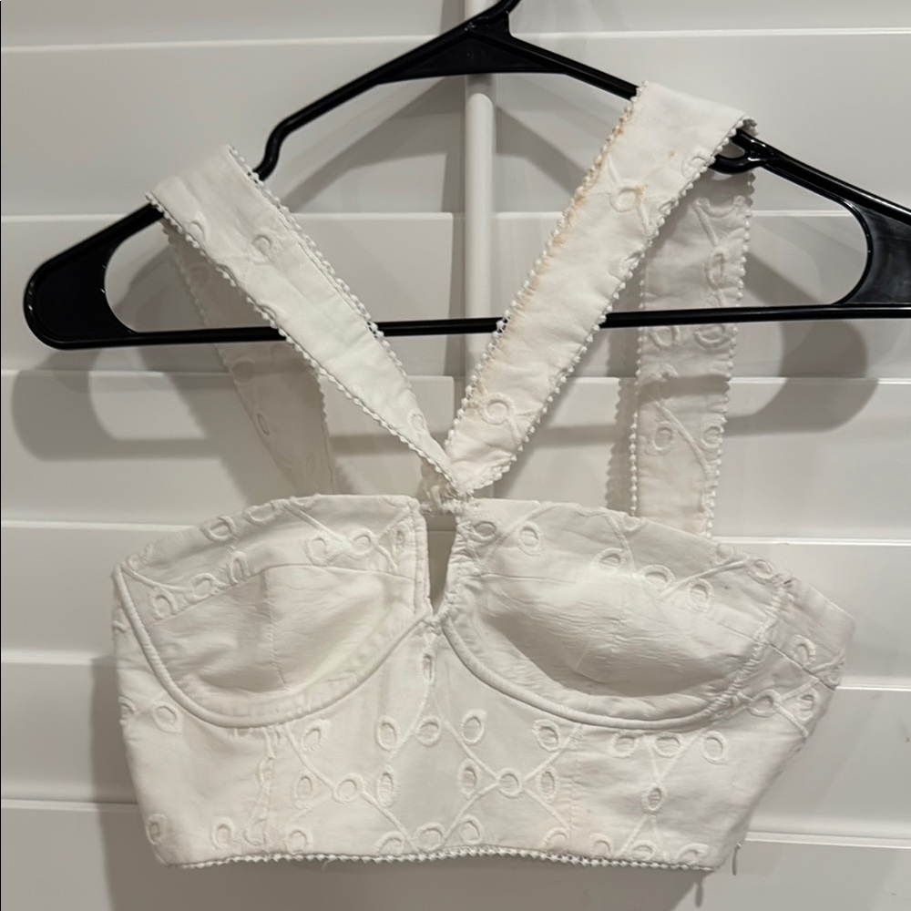 White Bustier Backless Sleeveless Tank Top